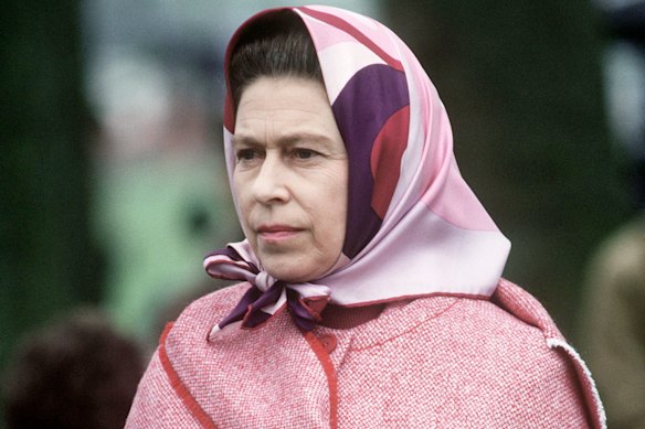 The Queen as scarf-style influencer in 1979.