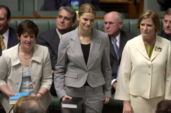 Kate Ellis on the day of her first swearing-in as an MP in 2004.