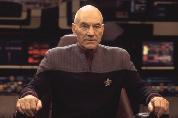 Patrick Stewart as Captain Jean-Luc Picard.