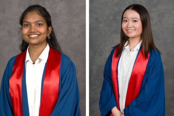 Archana Saravanaperumal and Faith Hoe graduated with two of the best ATAR scores in the state.