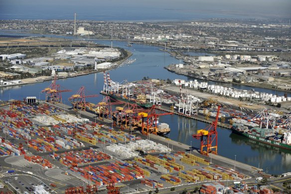 The Chinese ship arrived at the Port of Melbourne on Tuesday.