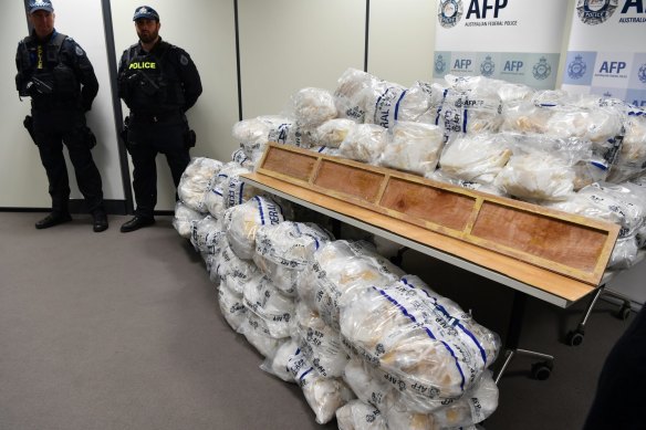 A record 903 kilograms of ice, valued at almost $900 million, seized in 2017.