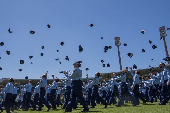 NSW Police Force classes of 2020 Attestation Parade at Sydney Cricket Ground. 4th December 2020 Photo Louise Kennerley SMH