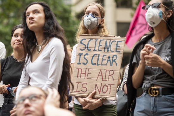 Protesters accused the government of ignoring the science of climate change.