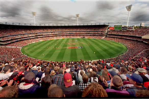 The first Anzac Day clash between Essendon and Collingwood in 1995 attracted a packed house. 