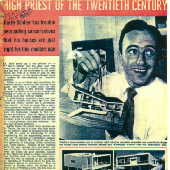 Harry Seidler in People Magazine in the 1950s.