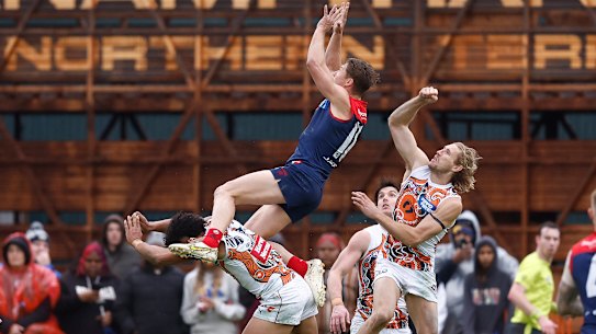Melbourne and GWS clash in Alice Springs last year.
