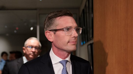 Dominic Perrottet arrives for a drug policy announcement.