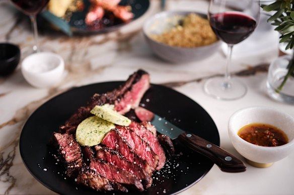 The menu features an array of chargrilled steaks.