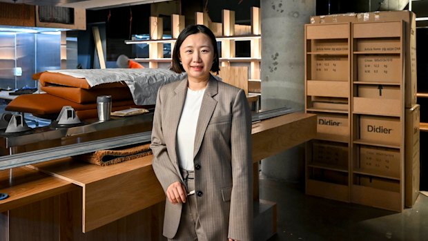 Restaurateur Melanie Zhang of fine diner Ishizuka inside her forthcoming Bourke Street restaurant, Oden