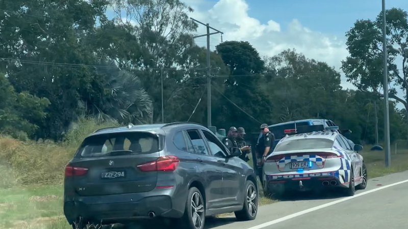 Eight arrested after police car stolen from side of highway