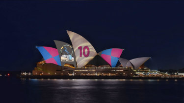 Approved: The Racing NSW promotion that will be beamed onto the Opera House from Tuesday.
