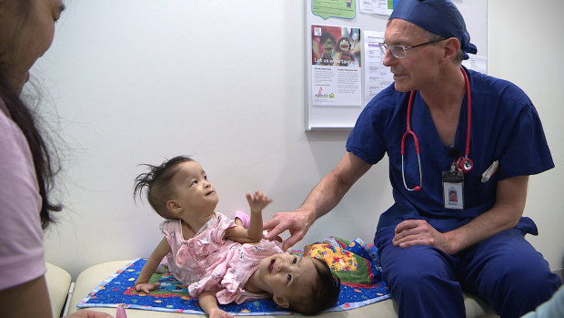 Nima and Dawa undergo tests at the Royal Children's Hospital  earlier in their stay.