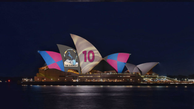 The Racing NSW advertisement will be beamed onto the Opera House from Tuesday.