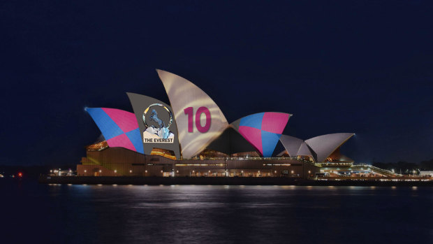 Approved: The Racing NSW promotion to be beamed onto the Opera House.