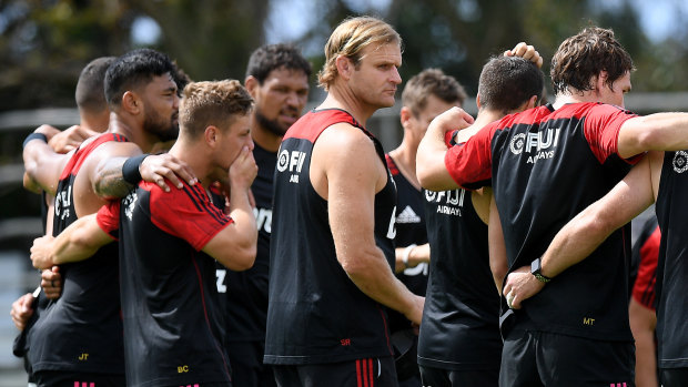 Crusaders coach Scott Robertson, centre.