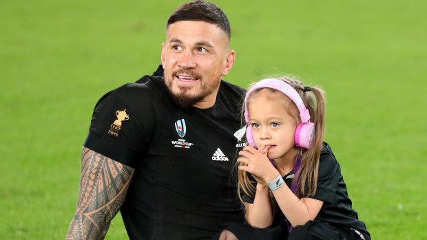 SBW had daughter Imaan by his side after he played his last game of rugby before joining the Toronto Wolfpack.