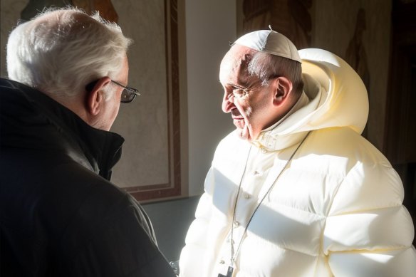 Images of Pope Francis wearing a Balenciaga jacket were created with AI. The pictures went viral.