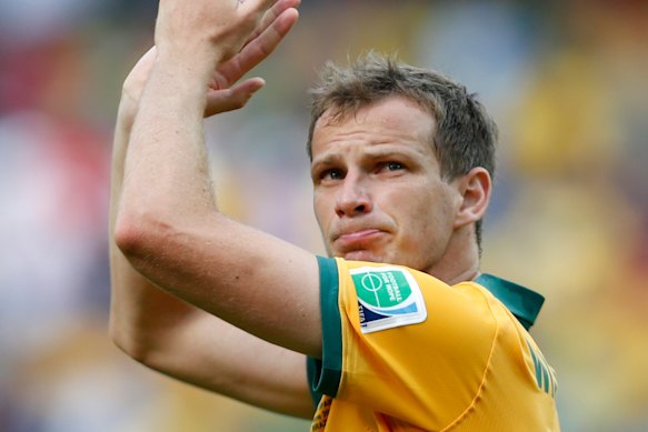 Socceroos defender Alex Wilkinson after the clash against Spain at the 2014 FIFA World Cup.