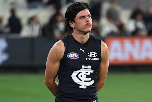 Elijah Hollands after the loss to the Magpies last Thursday night.