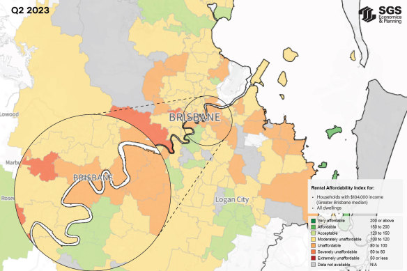 Rental affordability in Brisbane.