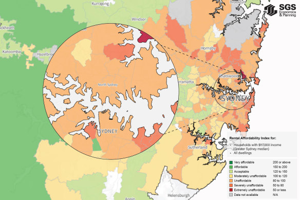 Rental affordability in Sydney.