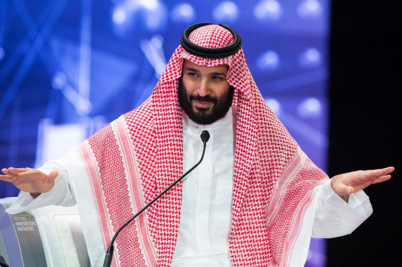 The US implicated Crown Prince Mohammed bin Salman, pictured,  in the killing of journalist Jamal Khashoggi.