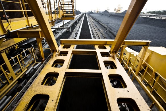 Port Waratah Coal Services coal facility on Kooragang Island, Newcastle. 