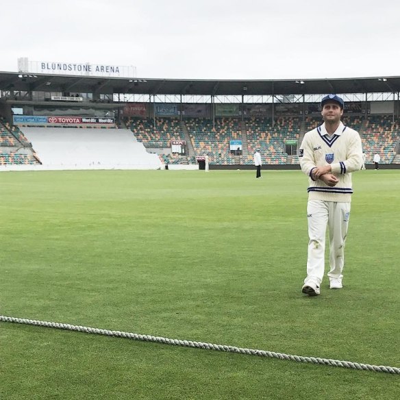 Nick Bertus during his debut in Hobart.