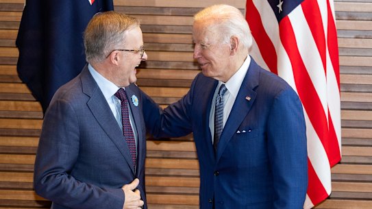Prime Minister Anthony Albanese enjoyed a warm meeting with US President Joe Biden in Tokyo on Tuesday.
