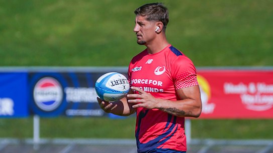 LAUTOKA, FIJI - APRIL 11: Zac Lomax of the Western Force walks the ground during the round nine Super Rugby match between Fijian Drua and Western Force at Churchill Park, on April 11, 2026, in Lautoka, Fiji. (Photo by Pita Simpson/Getty Images)
