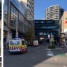 Emergency services arrive at Bondi Junction on Saturday afternoon.