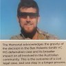 Part of the sign that has been added next to two displays relating to Ben Roberts-Smith at the War Memorial.
