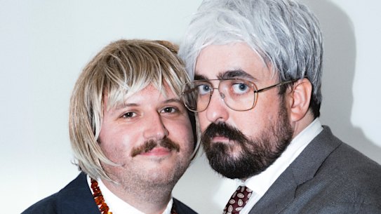 Zachary Ruane and Alexei Toliopoulos play Margaret Pomeranz and David Stratton.