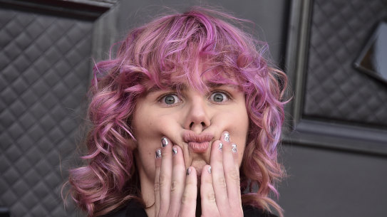 The Kid Laroi, pictured at this week’s Grammy Awards, has picked up three APRA songwriting nominations.