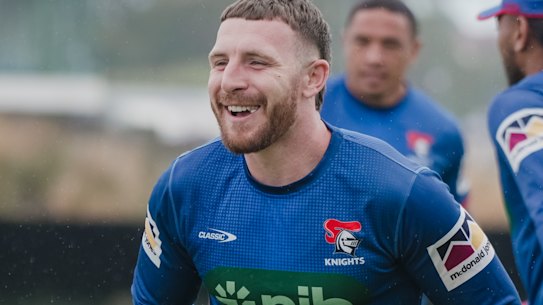 Jackson Hastings at training with the Newcastle Knights.