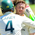 Josh Inglis is congratulated by Alex Carey on his century.