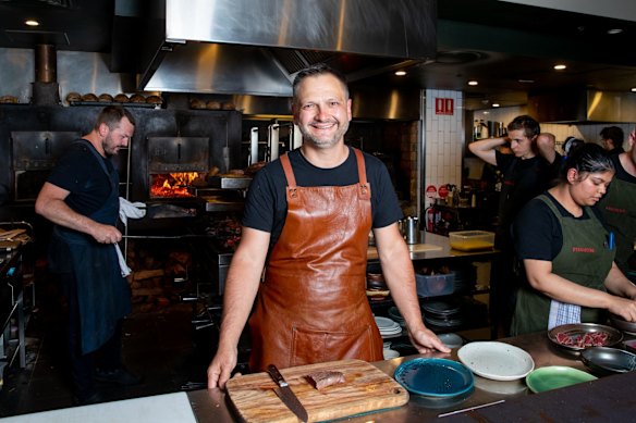 Chef Lennox Hastie in the kitchen of his restaurant, Firedoor. 