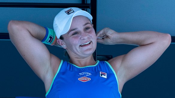 Bit of a stretch: Australia's darling, Ash Barty. 