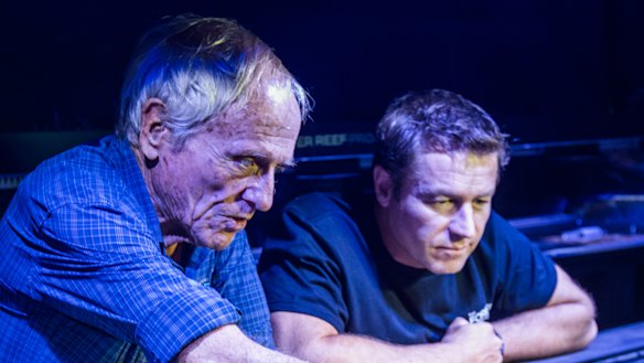 Charlie Veron (left), former chief scientist at the Australian Institute of Marine Science, and Dean Miller, managing director of the Great Barrier Reef Legacy at the launch of the Living Coral Biobank in Cairns on Wednesday.