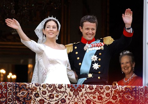 It all began at the Slip Inn during the Sydney Olympics: Danish Crown Prince Frederik and his wife Mary Donaldson smile and wave on their 2003 wedding day.