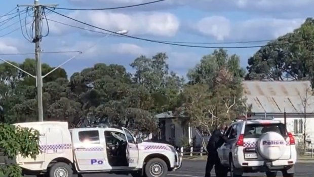 Police respond after shots were fired in the small Queensland town of Tara, west of Brisbane, on Wednesday afternoon.