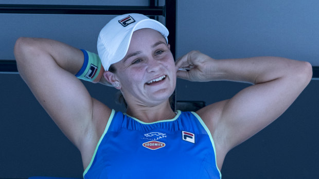 Bit of a stretch: Australia's darling, Ash Barty. 