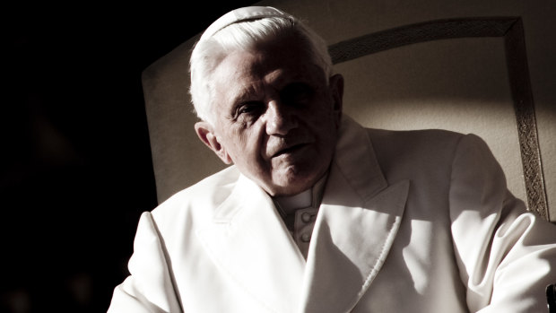 The pope Benedict XVI at his general audience in St Peter’s Square in 2010.