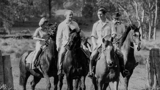 Prince Charles tours Yammatree, near Cootamundra in south-west New South Wales. 