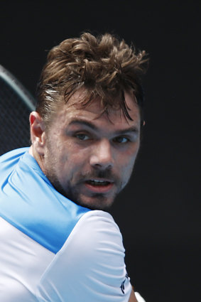 "I am having to find a solution": Stan Wawrinka, of Switzerland, on his way to knocking out Russian Daniil Medvedev.