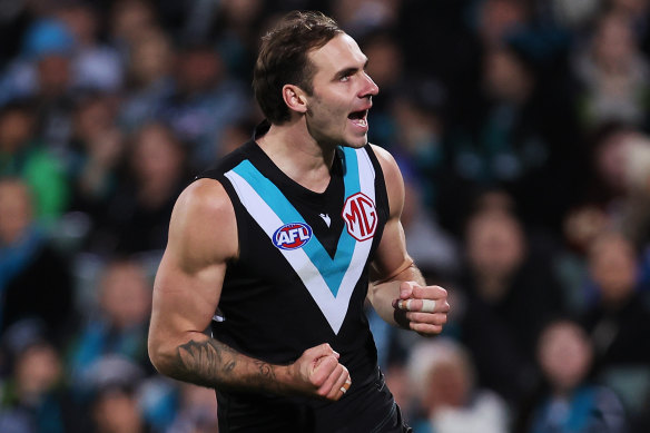 Port Adelaide’s Jeremy Finlayson.