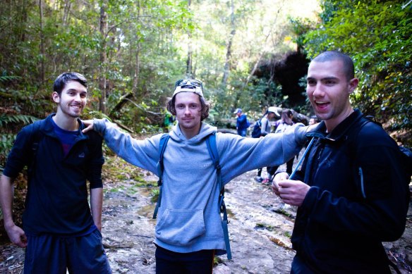 Michael Reidy (middle) has benefited from the social and emotional aspects of hiking.