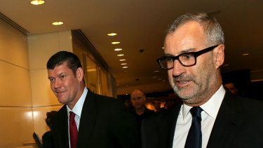 James Packer with then Crown chairman Robert Rankin in 2015.