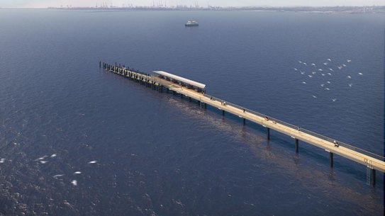 An artist’s impression of the proposed wharf at Kurnell.